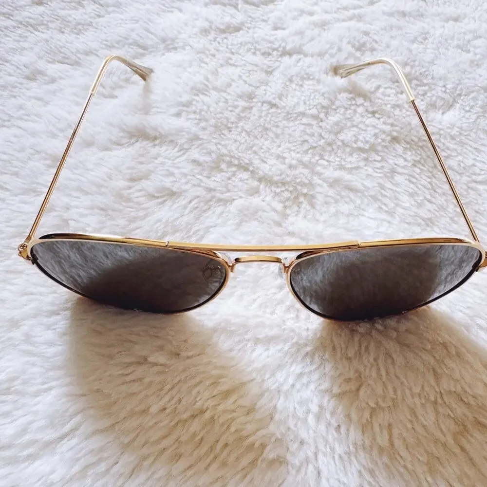 Flynn Gold W/ Mirrored Lenses Aviator Sunglasses